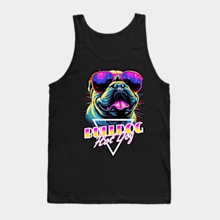 Retro Wave Bulldog Hot Dog Shirt Tank Top